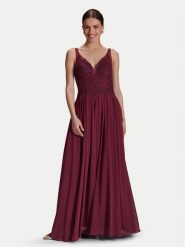 Hey Kyla Sukienka wieczorowa 5AI070HK Bordowy Regular Fit. Czerwone sukienki Hey Kyla, bez wzorów, z syntetyku, wizytowe, bez kołnierzyka, bez ramiączek. Za 509.99 zł.