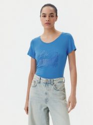 Liu Jo Beachwear T-Shirt VA5157 JS360 Niebieski Regular Fit. Niebieskie t-shirty Liu Jo Beachwear, m, bez wzorów, z wiskozy, bez kołnierzyka, bez ramiączek. Za 189.99 zł.