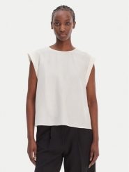 BOSS Bluzka C_Irnette 50543548 Écru Regular Fit. Bluzki Boss, bez wzorów, z wiskozy, bez kołnierzyka, bez ramiączek. Za 449.99 zł.