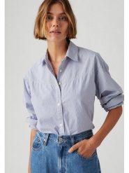 Levi's Koszula w kolorze granatowo-białym rozmiar: S. Białe koszule Levi's, s, bez wzorów, z bawełny, bez kołnierzyka, bez ramiączek. Za 123.45 zł.