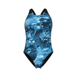 Damski kostium kąpielowy 1-częściowy Arena Flowers. Czarne stroje jednoczęściowe Arena, bez wzorów, sportowe. Za 283.00 zł.