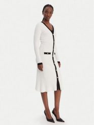 Guess Sukienka dzianinowa W6RK38 Z3HP2 Biały Regular Fit. Białe sukienki Guess, xl, z aplikacjami, z dzianiny, bez kołnierzyka, bez ramiączek. Za 619.99 zł.