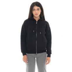 Leone 1947 Braid Damen, Bluza z geflochtenem Stoff, Kapuze, Reißverschluss. Czarne bluzy LEONE 1947 APPAREL, bez wzorów, z bawełny, bez kaptura, na fitness i siłownię. W wyprzedaży za 191.56 zł.