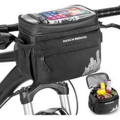 Sakwa rowerowa na kierownicę Rockbros 4l termiczna. Czarne torebki klasyczne ROCKBROS, bez wzorów, sportowe, bez dodatków. Za 119.00 zł.