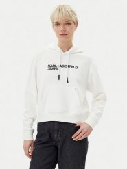 Karl Lagerfeld Jeans Bluza A2W20053 Biały Regular Fit. Białe bluzy Karl Lagerfeld Jeans, xs, bez wzorów, z bawełny, bez kaptura. Za 309.99 zł.