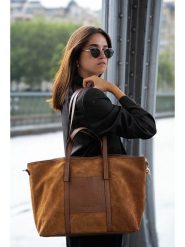 Maison héritage PARIS Skórzany shopper bag "Malta" w kolorze jasnobrązowym - 52 x 31 cm rozmiar: onesize. Brązowe shopper bag maison héritage PARIS, bez wzorów, z materiału, na ramię, bez dodatków. Za 428.43 zł.