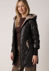 Czarna Pikowana Kurtka Przejściowa z Kapturem i Bocznymi Suwakami Mado. Czarne kurtki Born2be, l, bez wzorów, z jeansu, klasyczne, z kapturem. Za 159.99 zł.