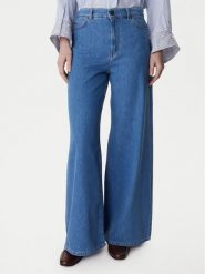 Weekend Max Mara Jeansy Vega 2615181041 Niebieski Wide Leg. Niebieskie jeansy Weekend Max Mara, bez wzorów, z bawełny. Za 839.99 zł.