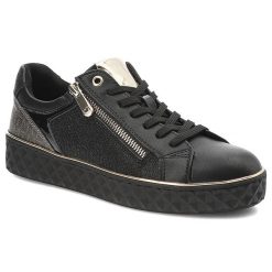 Czarne Sneakersy Marco Tozzi Sportowe Obuwie Damskie. Czarne buty sportowe lifestyle Marco Tozzi, na wiosnę, bez wzorów, z materiału, bez zapięcia. Za 309.00 zł.