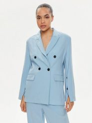 MSGM Marynarka 3441MDG27 237200 Niebieski Relaxed Fit. Niebieskie marynarki i żakiety MSGM, bez wzorów, z wełny, bez ramiączek. Za 2,889.00 zł.