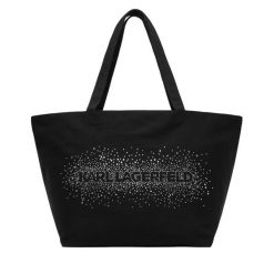 Torebka KARL LAGERFELD. Czarne shopper bag KARL LAGERFELD, bez wzorów, bez dodatków. Za 389.99 zł.