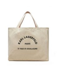 KARL LAGERFELD Torebka A1W50006 Beżowy. Brązowe shopper bag KARL LAGERFELD, bez wzorów, z materiału, bez dodatków. Za 259.99 zł.