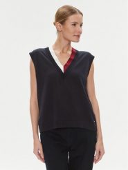 Tommy Hilfiger Sweter WW0WW40123 Granatowy Relaxed Fit. Niebieskie swetry Tommy Hilfiger, xs, bez wzorów, z bawełny, bez ramiączek. Za 749.99 zł.
