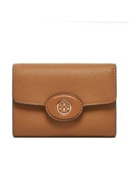 Tory Burch Portfel 165002 Brązowy. Brązowe portfele Tory Burch, bez wzorów, ze skóry. Za 569.99 zł.