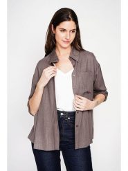 Le Jardin du Lin Lniana koszula w kolorze brązowym rozmiar: 36. Brązowe koszule Le jardin du lin, bez wzorów, ze lnu, bez kołnierzyka, bez ramiączek. Za 108.99 zł.