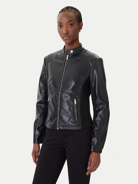 Rinascimento Kurtka z imitacji skóry CFC0124661003 Czarny Regular Fit. Czarne kurtki Rinascimento, xs, bez wzorów, ze skóry, bez kaptura. Za 419.99 zł.