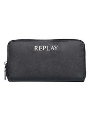 Replay Portfel w kolorze czarnym - 19 x 10 x 2 cm rozmiar: onesize. Czarne portfele Replay, bez wzorów, z materiału. Za 144.95 zł.