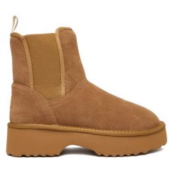 Śniegowce Liu Jo. Brązowe śniegowce Liu Jo, bez wzorów, bez zapięcia. Za 429.99 zł.