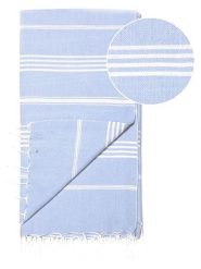 Hammam Chusta hammam w kolorze błękitnym - 180 x 100 cm rozmiar: onesize. Niebieskie chusty Hammam, bez wzorów, z bawełny. Za 69.99 zł.