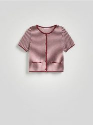 Kardigan z krótkim rękawem - wielobarwny. Swetry Reserved, l, bez wzorów, z bawełny, bez ramiączek. Za 119.99 zł.