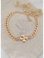 Atelier MIU Pozłacana bransoletka z cyrkoniami rozmiar: onesize. Żółte bransoletki atelier MIU, z cyrkonią, pozłacane. Za 48.45 zł.