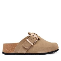 Klapki Tamaris. Brązowe klapki Tamaris, bez wzorów, bez obcasa, bez zapięcia. Za 379.99 zł.