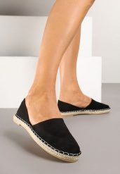 Czarne Espadryle z Plecionką i Wyciętą Cholewką Prommea. Czarne espadryle Born2be, bez wzorów, z jeansu, bez obcasa, na obcasie. W wyprzedaży za 72.24 zł.