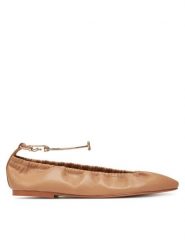 TWINSET Baleriny 251TCP150 Brązowy. Brązowe baleriny Twinset, bez wzorów, ze skóry, bez obcasa, bez zapięcia. Za 399.99 zł.