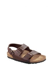 Birkenstock Sandały w kolorze brązowym rozmiar: 41. Brązowe sandały Birkenstock, bez wzorów, z materiału, klasyczne, z otwartym noskiem, bez obcasa, bez zapięcia. Za 295.86 zł.