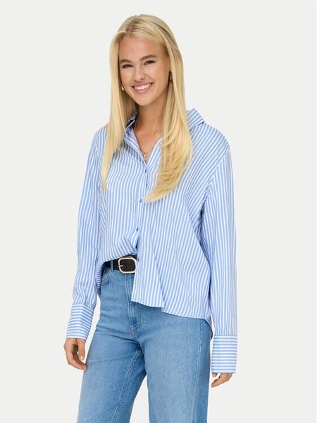 ONLY Koszula Berit 15320243 Błękitny Regular Fit. Niebieskie koszule ONLY, m, bez wzorów, z wiskozy, bez kołnierzyka, bez ramiączek. Za 139.99 zł.