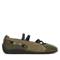 Baleriny Puma. Brązowe baleriny Puma, bez wzorów, bez obcasa, bez zapięcia. Za 399.99 zł.