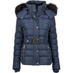 Kurtka Ocieplana Damska Blood Lady. Niebieskie kurtki Geographical Norway, s, bez wzorów, z futra, z kapturem. Za 229.00 zł.