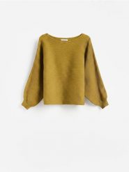 Sweter z bawełną - oliwkowy. Zielone swetry Reserved, l, bez wzorów, z bawełny, bez ramiączek. Za 119.99 zł.
