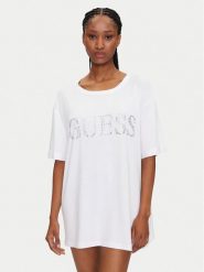 Guess T-Shirt E5GI07 K68D2 Biały Regular Fit. Białe t-shirty Guess, s, z aplikacjami, z wiskozy, bez kołnierzyka, bez ramiączek. Za 169.99 zł.