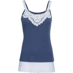 Top z koronką bonprix indygo-biały melanż. Topy marki 4f. Za 79.99 zł.