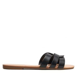 Klapki ONLY Shoes. Czarne klapki ONLY SHOES, bez wzorów, bez obcasa, bez zapięcia. Za 129.99 zł.