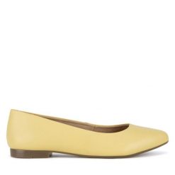 Baleriny Lasocki. Żółte baleriny Lasocki, bez wzorów, bez obcasa, bez zapięcia. Za 139.99 zł.