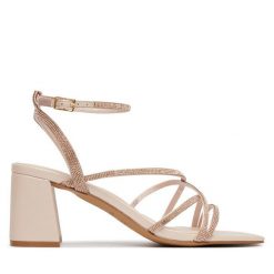 Sandały Aldo. Brązowe sandały Aldo, bez wzorów, bez obcasa, na słupku, bez zapięcia. Za 359.99 zł.