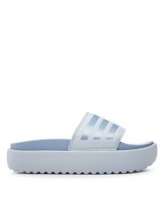 Adidas Klapki Adilette Platform Slides HQ6181 Błękitny. Niebieskie klapki adidas, bez wzorów, z syntetyku, sportowe, bez obcasa, bez zapięcia. Za 169.99 zł.