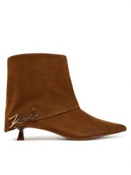 KARL LAGERFELD Botki KL30142 Brązowy. Brązowe botki KARL LAGERFELD, bez wzorów, ze skóry, bez obcasa, na szpilce, bez zapięcia. Za 1,099.00 zł.