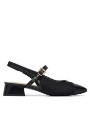 Caprice Czółenka 9-29604-46 Czarny. Czarne czółenka Caprice, bez wzorów, ze skóry, bez obcasa, bez zapięcia. Za 233.99 zł.