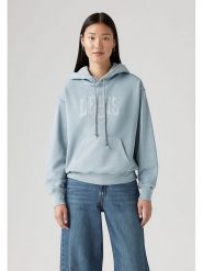 Levi's Bluza w kolorze błękitnym rozmiar: L. Niebieskie bluzy Levi's, l, bez wzorów, z bawełny, bez ramiączek, z kapturem. Za 171.68 zł.