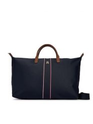 Tommy Hilfiger Torebka Popette Weekender Corp AW0AW18529 Niebieski. Niebieskie shopper bag Tommy Hilfiger, bez wzorów, z materiału, bez dodatków. Za 649.99 zł.