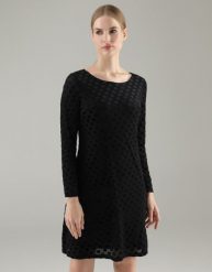 Czarna sukienka w kropki. Czarne sukienki Unisono, na co dzień, l, bez wzorów, z tkaniny, wizytowe, bez kołnierzyka, bez ramiączek, mini, proste. Za 169.00 zł.