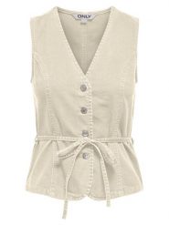 ONLY Top Silla 15374051 Kremowy Regular Fit. Białe topy ONLY, xs, bez wzorów, z bawełny, bez kołnierzyka, bez ramiączek. Za 169.99 zł.
