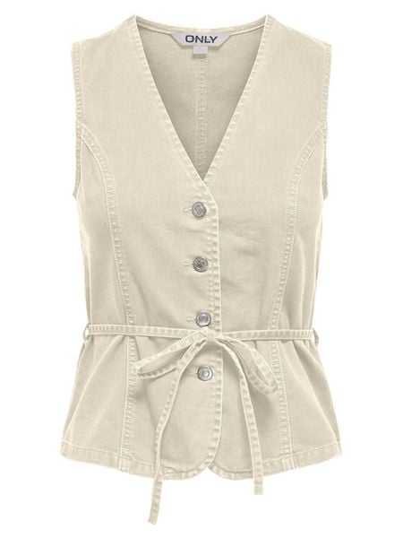 ONLY Top Silla 15374051 Kremowy Regular Fit. Białe topy ONLY, xs, bez wzorów, z bawełny, bez kołnierzyka, bez ramiączek. Za 169.99 zł.
