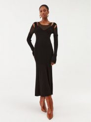 Patrizia Pepe Sukienka dzianinowa 8A1152/K9J5-K103 Czarny Slim Fit. Czarne sukienki Patrizia Pepe, bez wzorów, z dzianiny, bez kołnierzyka, bez ramiączek. Za 599.99 zł.