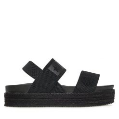 Sandały Big Star Shoes. Czarne sandały BIG STAR SHOES, bez wzorów, retro, bez obcasa, na płaskiej podeszwie, bez zapięcia. Za 179.99 zł.