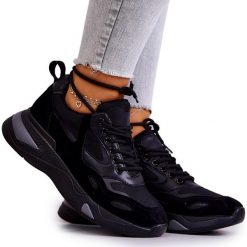 Vinceza Damskie Sportowe Buty Sneakersy Czarne Spencer. Czarne buty treningowe VINCEZA, bez wzorów, ze skóry, przed kostkę, bez zapięcia. Za 239.00 zł.