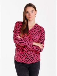 KEY LARGO Bluzka "Party" w kolorze różowo-czarnym rozmiar: M. Czarne bluzki KEY LARGO, m, bez wzorów, z wiskozy, bez kołnierzyka, bez ramiączek. Za 128.95 zł.